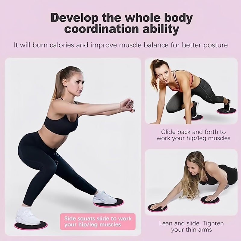 MBKHFLL Core Sliding Discs - Dual Sided Workout Sliders for Carpet & Hardwood Floor - Home Ab Pads Exercise Equipment Fitness Sliders for Women and Men - Image 3